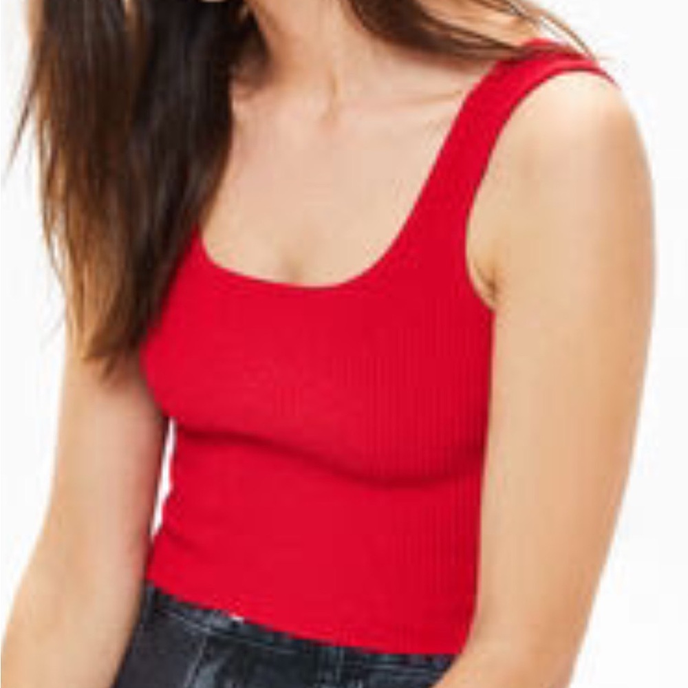 PacSun LA Hearts red cropped sculpt knit tank top - medium